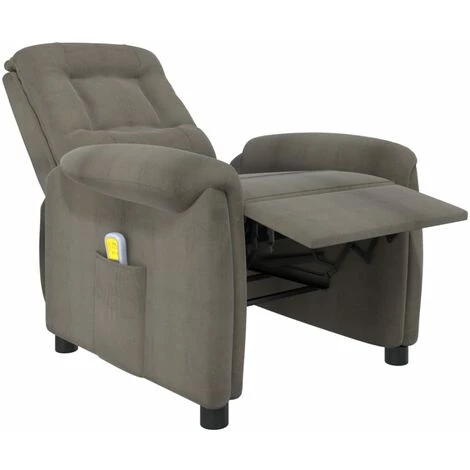 VidaXL Fauteuil Releveur Inclinable De Massage Gris Foncé Microfibre - Gris 7 VidaXL Fauteuil Releveur Inclinable De Massage Gris Foncé Microfibre - Gris – Image 5