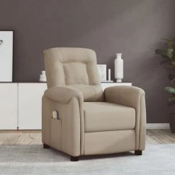 VidaXL Fauteuil Releveur Inclinable De Massage Gris Clair Microfibre - Gris