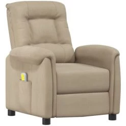 VidaXL Fauteuil Releveur Inclinable De Massage Gris Clair Microfibre - Gris -Pas Cher Fauteuil Magasin 64022544 3