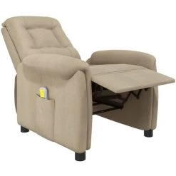VidaXL Fauteuil Releveur Inclinable De Massage Gris Clair Microfibre - Gris -Pas Cher Fauteuil Magasin 64022544 5