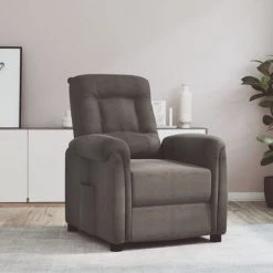 VidaXL Fauteuil Releveur Inclinable Gris Foncé Tissu Microfibre - Gris