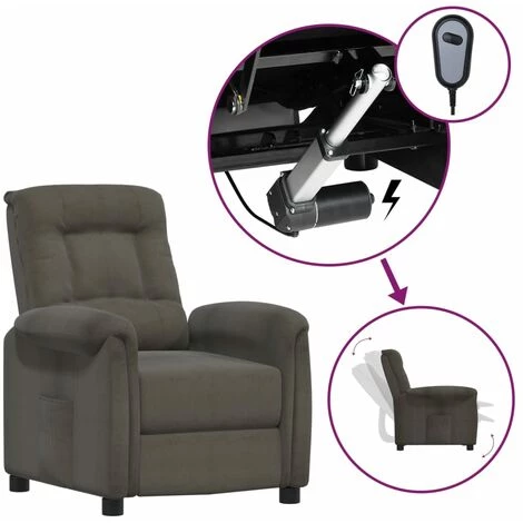 VidaXL Fauteuil Releveur Inclinable Gris Foncé Tissu Microfibre - Gris 4 VidaXL Fauteuil Releveur Inclinable Gris Foncé Tissu Microfibre - Gris – Image 2