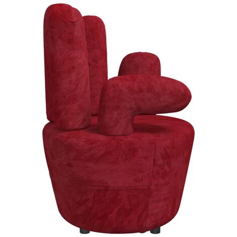 VidaXL Chaise En Forme De Main Bordeaux Velours - Rouge 6 VidaXL Chaise En Forme De Main Bordeaux Velours - Rouge – Image 4