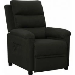 VidaXL Fauteuil Inclinable Noir Tissu - Noir