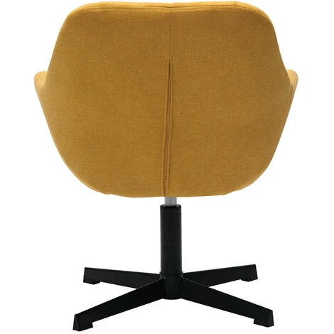 MILIBOO Fauteuil Design Tissu Effet Velours Jaune Moutarde Et Métal Noir DARWIN - Jaune Velours 6 MILIBOO Fauteuil Design Tissu Effet Velours Jaune Moutarde Et Métal Noir DARWIN - Jaune Velours – Image 4