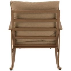 HELLIN Fauteuil à Bascule En Métal Et Coussins En Toile - MALAGA - Marron 10 HELLIN Fauteuil à Bascule En Métal Et Coussins En Toile - MALAGA - Marron -Pas Cher Fauteuil Magasin 64091683 4