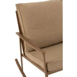 HELLIN Fauteuil à Bascule En Métal Et Coussins En Toile - MALAGA - Marron 11 HELLIN Fauteuil à Bascule En Métal Et Coussins En Toile - MALAGA - Marron -Pas Cher Fauteuil Magasin 64091683 5