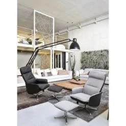 WEBMARKETPOINT Fauteuil Inclinable Avec Repose-pieds En Tissu Cora Gris -Pas Cher Fauteuil Magasin 64121879 5