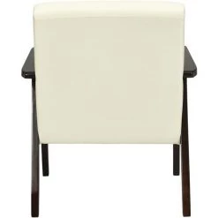 RELAX4LIFE Fauteuil Salon En Bois Caoutchouc, Chaise Rembourrée En Tissu De Lin Charge Max 150KG Pour Chambre Salon Salle (1 Place, Beige) 10 RELAX4LIFE Fauteuil Salon En Bois Caoutchouc, Chaise Rembourrée En Tissu De Lin Charge Max 150KG Pour Chambre Salon Salle (1 Place, Beige) -Pas Cher Fauteuil Magasin 64129866 4