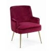 WEBMARKETPOINT Fauteuil Moderne En Velours Bordeaux Clelia -Pas Cher Fauteuil Magasin 64130946 1