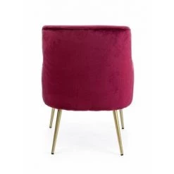 WEBMARKETPOINT Fauteuil Moderne En Velours Bordeaux Clelia -Pas Cher Fauteuil Magasin 64130946 4