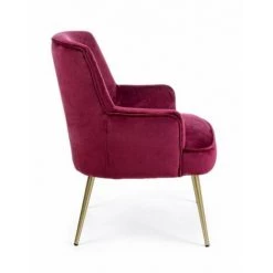 WEBMARKETPOINT Fauteuil Moderne En Velours Bordeaux Clelia -Pas Cher Fauteuil Magasin 64130946 5