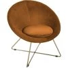 Fauteuil "evan" En Velours & Pieds Or Atmosphera - Ambre 2 Fauteuil "evan" En Velours & Pieds Or Atmosphera - Ambre -Pas Cher Fauteuil Magasin 64137143 1