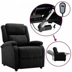 YOUTHUP Fauteuil Inclinable électrique Noir Tissu - Noir