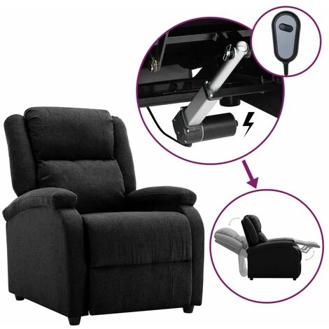 YOUTHUP Fauteuil Inclinable électrique Noir Tissu - Noir 3 YOUTHUP Fauteuil Inclinable électrique Noir Tissu - Noir