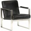 FUHUIDATRADING Fauteuil Tube Noir 60x73x77 Cm Cuir Véritable 2 FUHUIDATRADING Fauteuil Tube Noir 60x73x77 Cm Cuir Véritable -Pas Cher Fauteuil Magasin 64210901 1