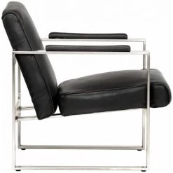 FUHUIDATRADING Fauteuil Tube Noir 60x73x77 Cm Cuir Véritable 9 FUHUIDATRADING Fauteuil Tube Noir 60x73x77 Cm Cuir Véritable -Pas Cher Fauteuil Magasin 64210901 3