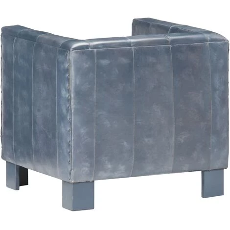FUHUIDATRADING Fauteuil Gris Cuir Véritable 6 FUHUIDATRADING Fauteuil Gris Cuir Véritable – Image 4