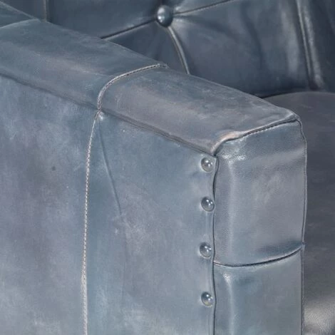 FUHUIDATRADING Fauteuil Gris Cuir Véritable 7 FUHUIDATRADING Fauteuil Gris Cuir Véritable – Image 5