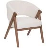 Fauteuil En Bois Et PU Coloris Blanc - Longueur 65 X Profondeur 70 X Hauteur 82 Cm -PEGANE- -Pas Cher Fauteuil Magasin 64451600 1