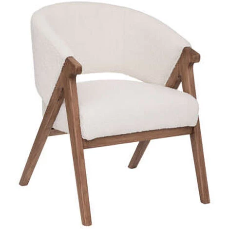 Fauteuil En Bois Et PU Coloris Blanc - Longueur 65 X Profondeur 70 X Hauteur 82 Cm -PEGANE- 3 Fauteuil En Bois Et PU Coloris Blanc - Longueur 65 X Profondeur 70 X Hauteur 82 Cm -PEGANE-
