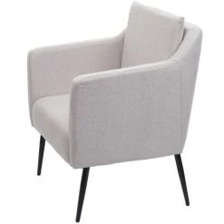 DéCOSHOP26 Chaise Fauteuil Cocktail Lounge Cadre En Métal Revêtement En Tissu Beige - Beige -Pas Cher Fauteuil Magasin 64516399 4