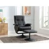 VENTE-UNIQUE.COM Fauteuil De Relaxation Avec Repose-pied En Cuir ANDALOUSIE - Noir - Noir -Pas Cher Fauteuil Magasin 64555781 1