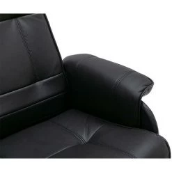VENTE-UNIQUE.COM Fauteuil De Relaxation Avec Repose-pied En Cuir ANDALOUSIE - Noir - Noir -Pas Cher Fauteuil Magasin 64555781 5