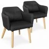 Paris Prix - Lot De 2 Fauteuils Design Tissu "nari" 70cm Noir