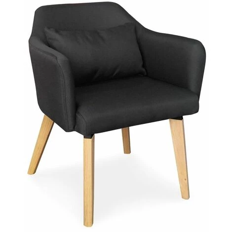 Paris Prix - Lot De 2 Fauteuils Design Tissu "nari" 70cm Noir 4 Paris Prix - Lot De 2 Fauteuils Design Tissu "nari" 70cm Noir – Image 2