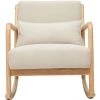 MILIBOO Rocking Chair Scandinave Bois Clair Et Tissu Effet Velours Beige DERRY - Beige Naturel Velours 2 MILIBOO Rocking Chair Scandinave Bois Clair Et Tissu Effet Velours Beige DERRY - Beige Naturel Velours -Pas Cher Fauteuil Magasin 64616908 1