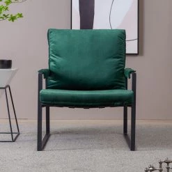 Fauteuil TV, Fauteuil Relax, Fauteuil Simple Relax Moderne Avec Coussin En Velours, Facile à Assembler Et Durable, 70*82*74cm,émeraude,LBF -Pas Cher Fauteuil Magasin 64710726 3