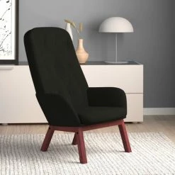 VidaXL Chaise De Relaxation Noir Velours - Noir -Pas Cher Fauteuil Magasin 64829159 2