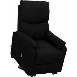 VidaXL Fauteuil Releveur Inclinable Noir Tissu - Noir