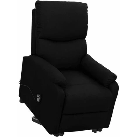 VidaXL Fauteuil Releveur Inclinable Noir Tissu - Noir 3 VidaXL Fauteuil Releveur Inclinable Noir Tissu - Noir