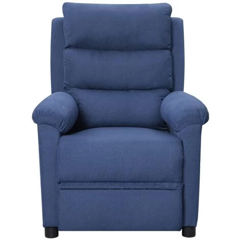 VidaXL Fauteuil Inclinable Bleu Tissu - Bleu 4 VidaXL Fauteuil Inclinable Bleu Tissu - Bleu – Image 2