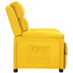 VidaXL Fauteuil Inclinable Jaune Tissu - Jaune 9 VidaXL Fauteuil Inclinable Jaune Tissu - Jaune -Pas Cher Fauteuil Magasin 64876417 3