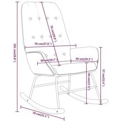 Chaise à Bascule Tissu Bleu VidaXL 9 Chaise à Bascule Tissu Bleu VidaXL -Pas Cher Fauteuil Magasin 64876436 3
