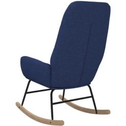 Chaise à Bascule Tissu Bleu VidaXL 10 Chaise à Bascule Tissu Bleu VidaXL -Pas Cher Fauteuil Magasin 64876436 4