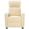 VidaXL Fauteuil De Massage Inclinable Crème Tissu - Crème