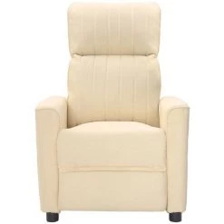 VidaXL Fauteuil De Massage Inclinable Crème Tissu - Crème -Pas Cher Fauteuil Magasin 64876806 2