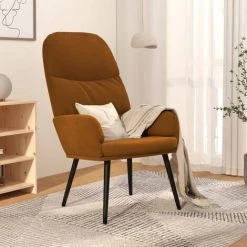 Chaise De Relaxation Velours Marron VidaXL 8 Chaise De Relaxation Velours Marron VidaXL -Pas Cher Fauteuil Magasin 64876811 2