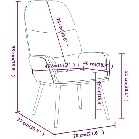 Chaise De Relaxation Velours Marron VidaXL 5 Chaise De Relaxation Velours Marron VidaXL – Image 3