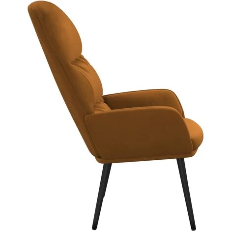 Chaise De Relaxation Velours Marron VidaXL 7 Chaise De Relaxation Velours Marron VidaXL – Image 5