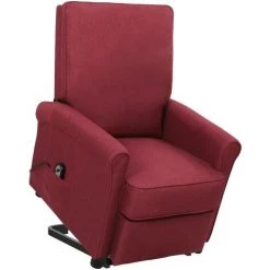 VidaXL Fauteuil Releveur Inclinable Bordeaux Tissu - Rouge
