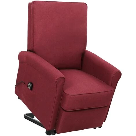 VidaXL Fauteuil Releveur Inclinable Bordeaux Tissu - Rouge 3 VidaXL Fauteuil Releveur Inclinable Bordeaux Tissu - Rouge