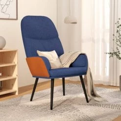Chaise De Relaxation Tissu Bleu VidaXL 8 Chaise De Relaxation Tissu Bleu VidaXL -Pas Cher Fauteuil Magasin 64882731 2