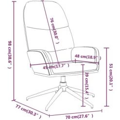 Chaise De Relaxation Similicuir Daim Noir VidaXL -Pas Cher Fauteuil Magasin 64882732 3