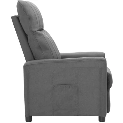 Fauteuil Inclinable Gris Clair Tissu VidaXL 5 Fauteuil Inclinable Gris Clair Tissu VidaXL – Image 3