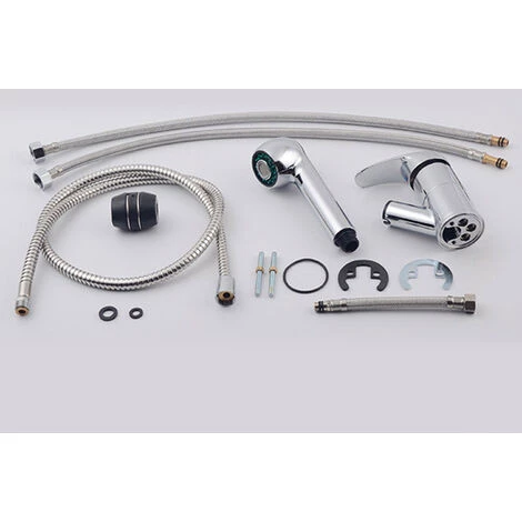 DYHF Robinet De Cuisine Avec Douchette Extractible Mitigeur De Cuisine Jets Au Choix Robinet Mitigeur Evier Cuisine Brossé - Argent 4 DYHF Robinet De Cuisine Avec Douchette Extractible Mitigeur De Cuisine Jets Au Choix Robinet Mitigeur Evier Cuisine Brossé - Argent â Image 2